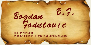 Bogdan Fodulović vizit kartica
